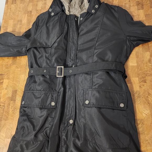 ❄️🌡❄️Winter Coat Girls Large, Lined, Black, zip out liner with belt, hooded❄️🌡 - Picture 16 of 16